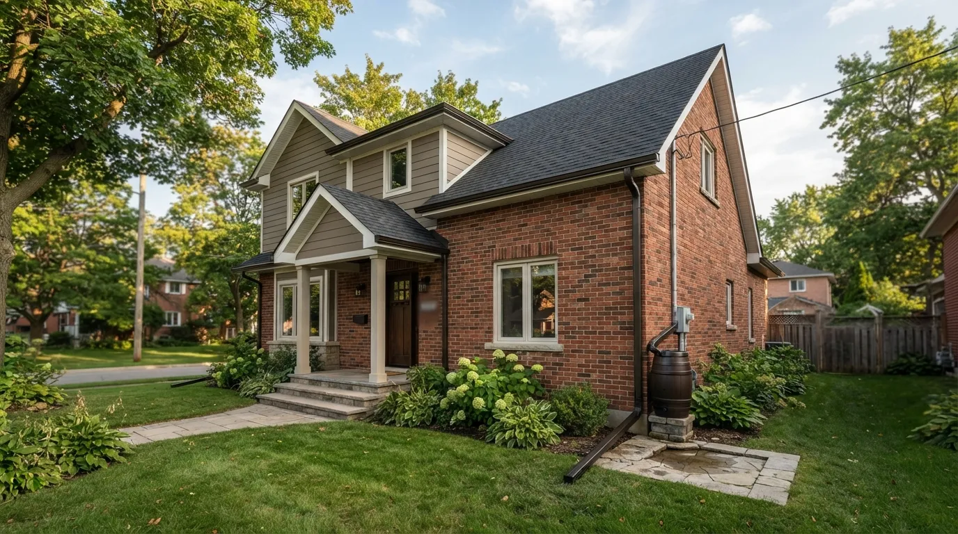 A whole-home eavestrough and downspout renewal in Halton Hills