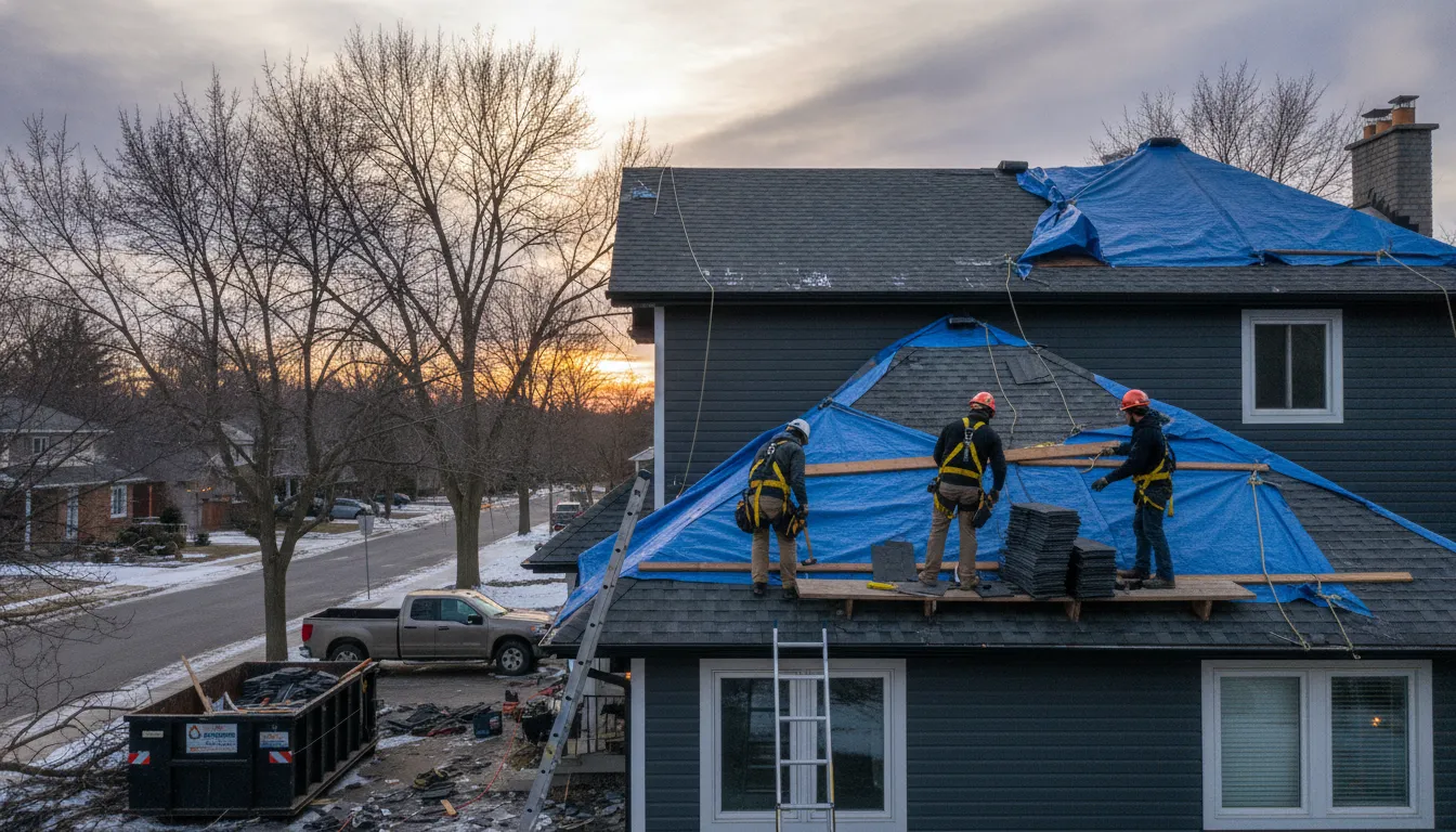 Emergency storm roof repair for a Pickering family home